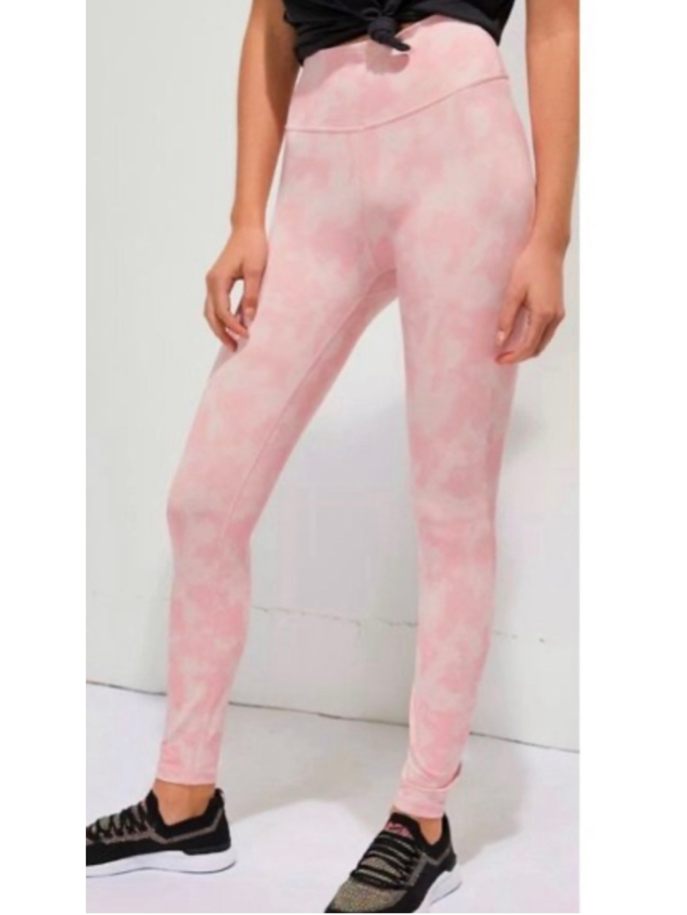 Allfenix Tie Dye Leggings Size Medium Pink Stretch Athletic Workout Pocket